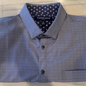 Mizzen & Main S/S Button Down Blue Grey L Trim